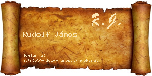 Rudolf János névjegykártya